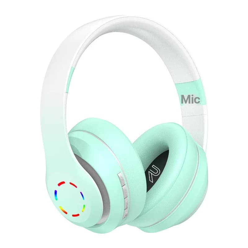 Auriculares inalámbricos supraaurales con luces LED y radio FM