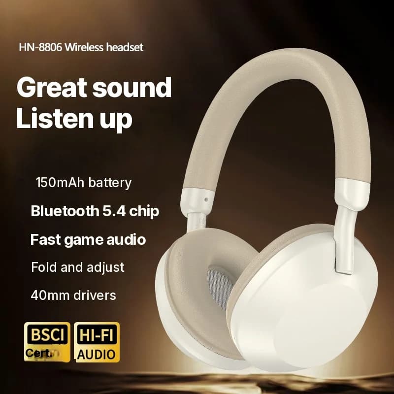 Auriculares inalámbricos supraaurales con radio FM y Bluetooth 5.4