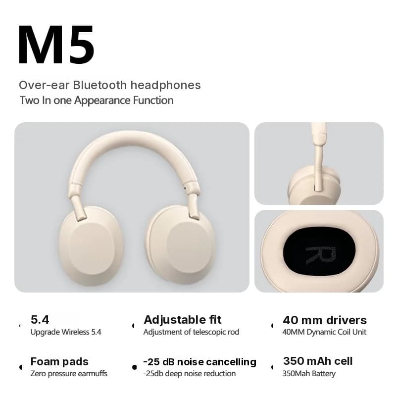Auriculares Inalámbricos Bluetooth Circumaurales con Cancelación Activa de Ruido ANC