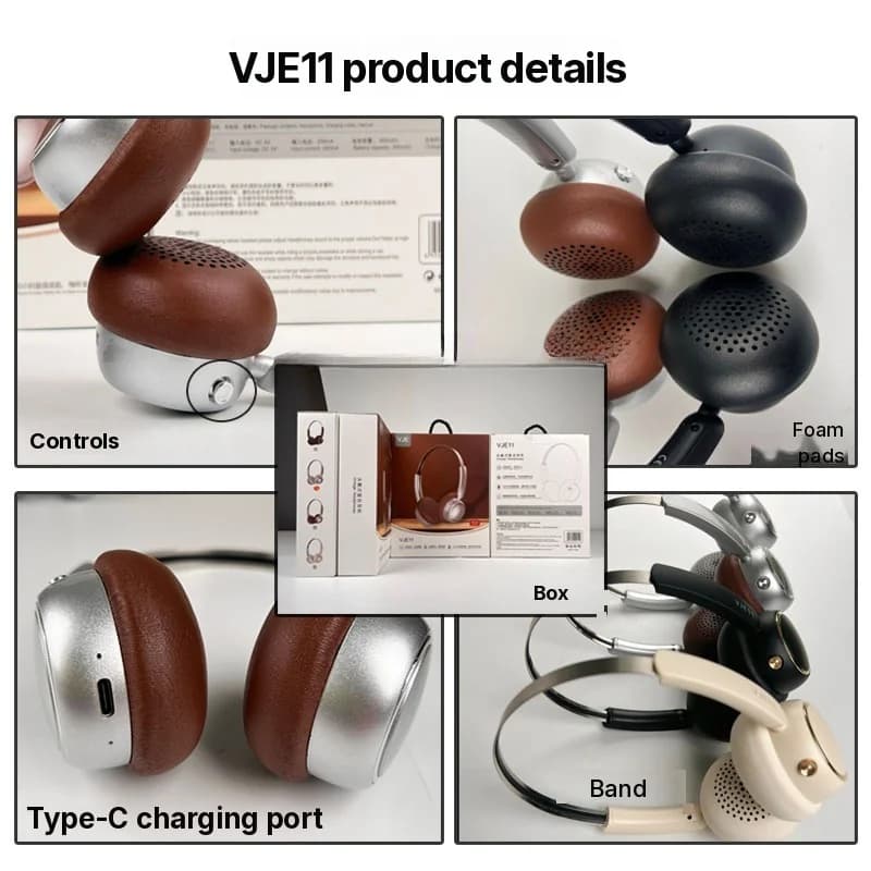 Auriculares Inalámbricos Retro de Diadema con Radio FM y Bluetooth 5.4