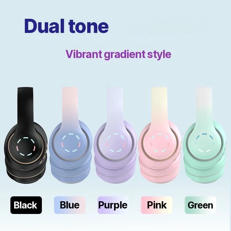 Auriculares inalámbricos supraaurales con luces LED y radio FM