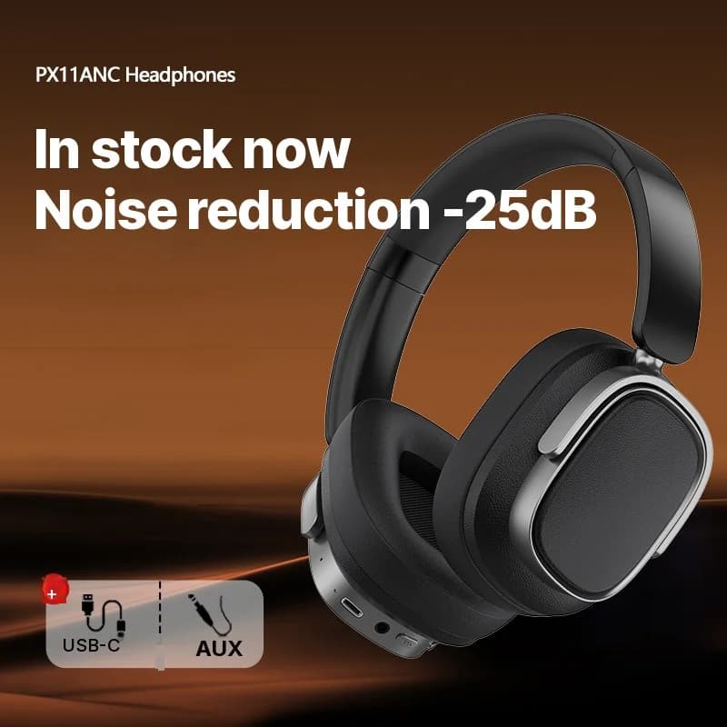 Auriculares inalámbricos supraaurales con cancelación activa de ruido y 35 h de batería