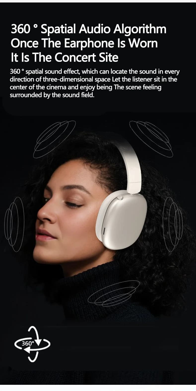 Auriculares Bluetooth inalámbricos con cancelación activa de ruido y micrófono