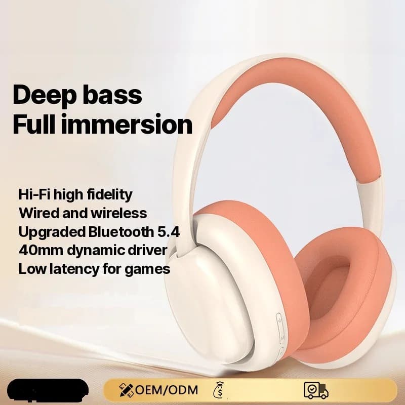 Auriculares Bluetooth inalámbricos supraaurales con radio FM y ranura para tarjeta TF