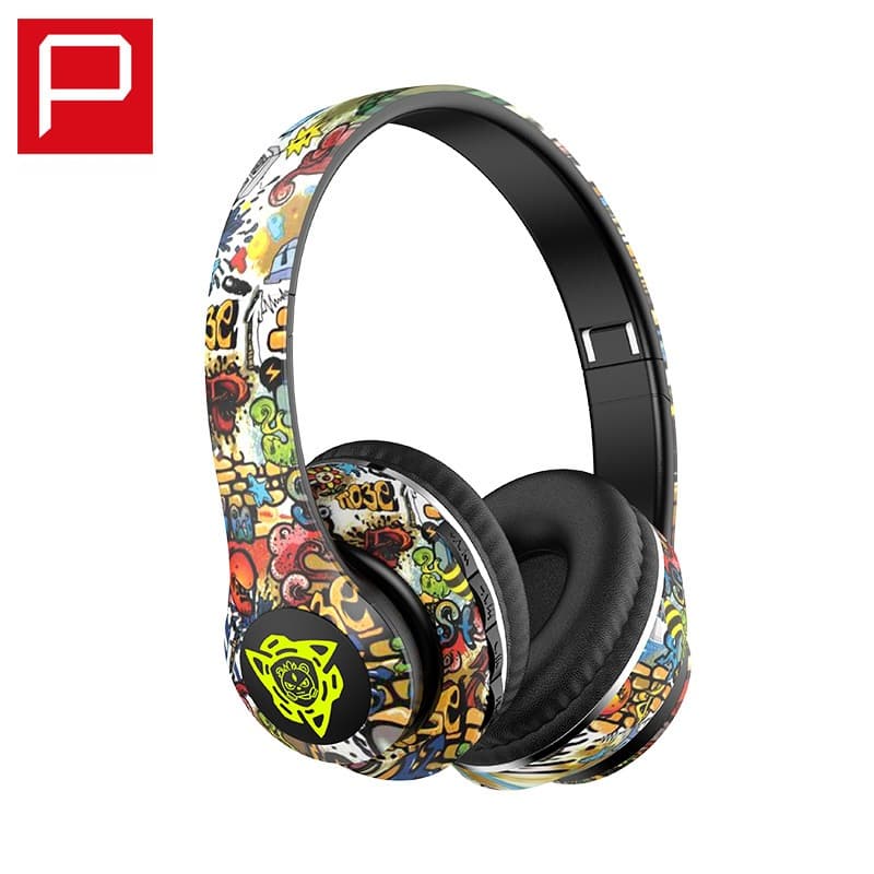 Auriculares Bluetooth Inalámbricos de Diadema Plegables con Diseño Graffiti